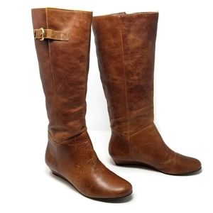 Steve Madden Intyce Low Wedge Boot Cognac 8.5